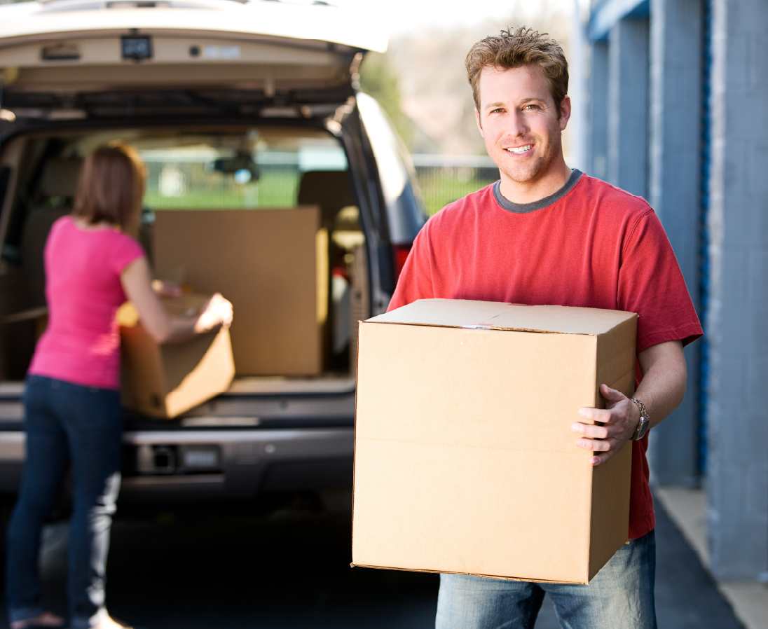 Man with box-01 Self Storage in Rockwood, PA